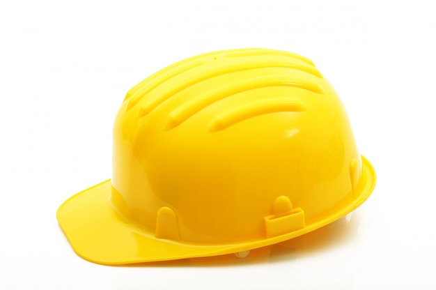 Photo yellow classic safety helmet