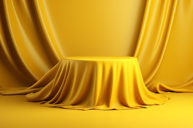 a yellow cloth on a table