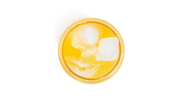 Yellow cocktail isolated.