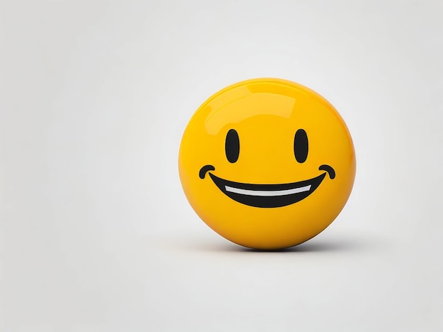 Yellow color smile emoji white background