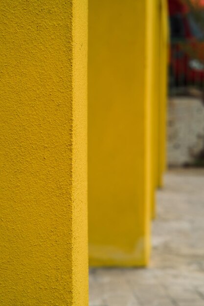 Yellow columns in the park