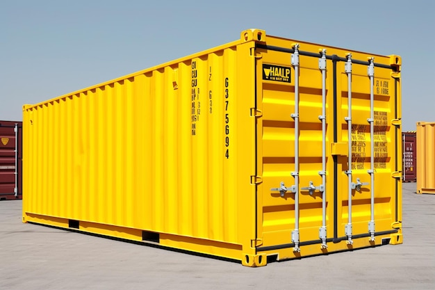 Желтый контейнер со словом «мир» на нем