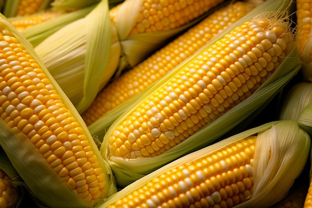 Yellow corn on the cob with straw the perfect image that conveys the essence of sustainable agriculture