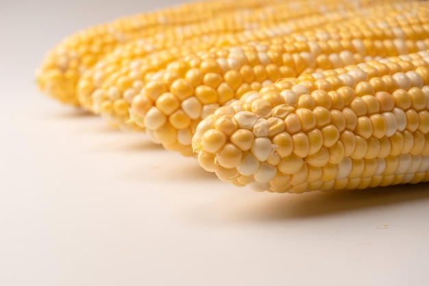 Yellow corn isolated on white background Copyspace