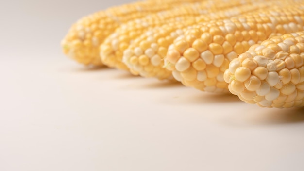 Yellow corn isolated on white background Copyspace