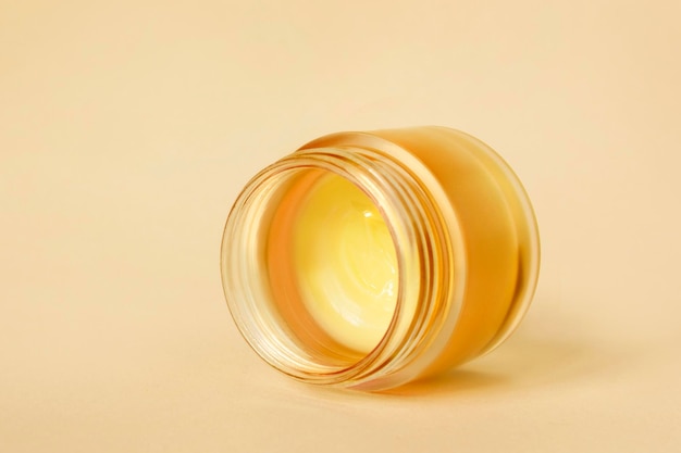 Photo yellow cosmetic jar