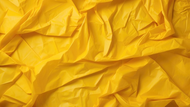 Yellow Crumpled Paper Texture Background