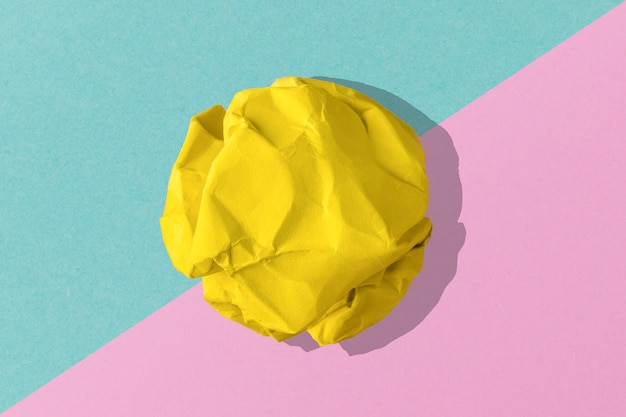 Yellow crumpled paper