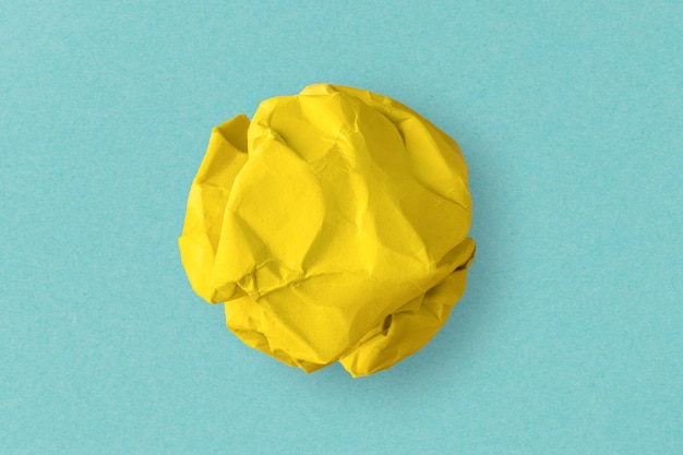 Yellow crumpled paper