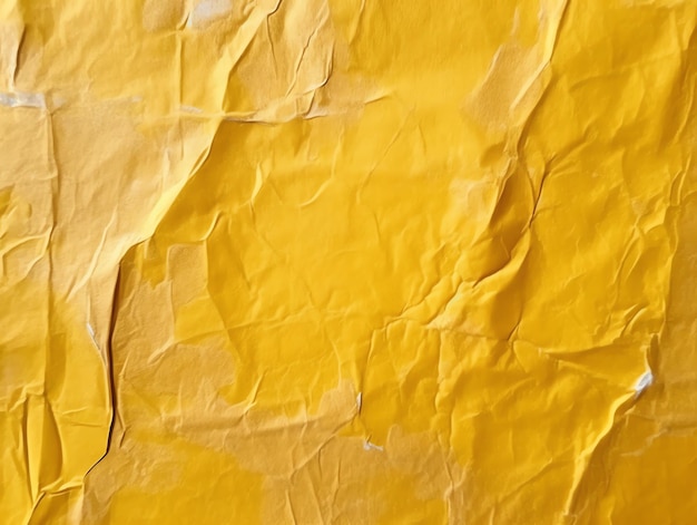 A yellow crumpled paper