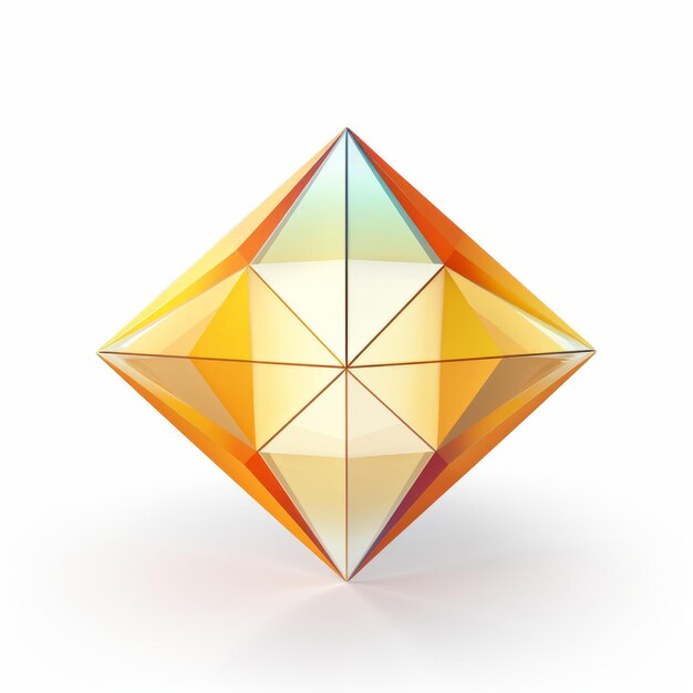 Foto simbolismo surrealista del cristallo giallo nella geometria modulare