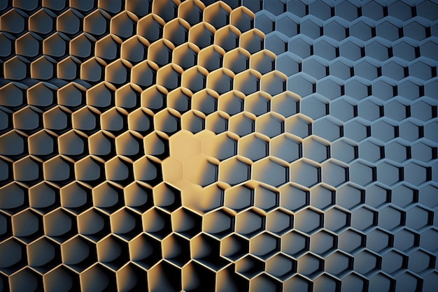 A yellow dark and grey hexagon abstract background with a square pattern and wallpaper