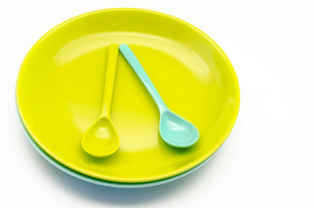 Yellow disposable tableware