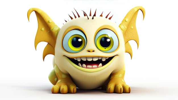 a yellow dragon with big eyes and big eyes