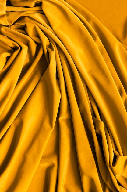 Yellow draped fabric