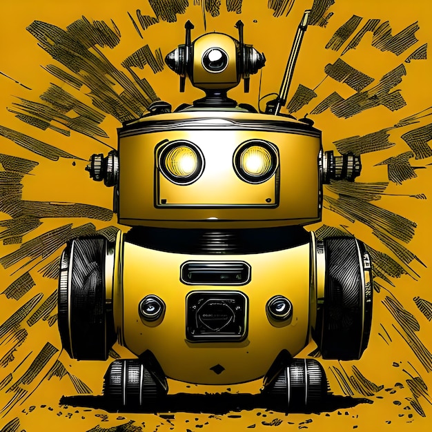 Yellow droid robot