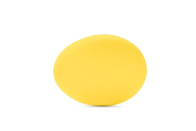 Yellow easter egg isolated on white background