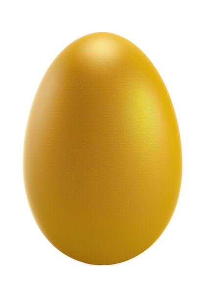 A yellow egg on a white background