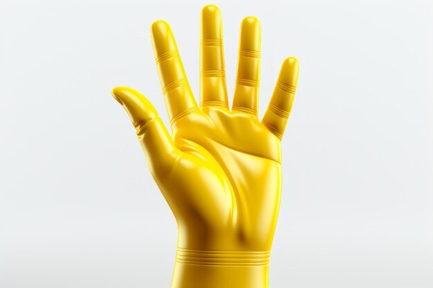 Желтая рука с эмодзи, дающая пять, выражающая поощрение и празднование Генеративный ИИ