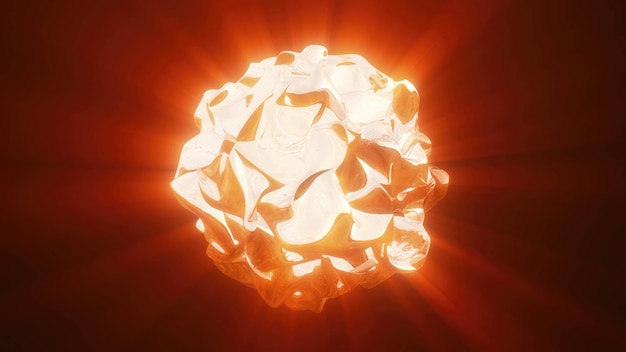 yellow energy magic sphere round hightech digital iridescent morphing ball of liquid metal