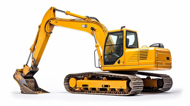 Yellow Excavator Stunning 8k Resolution Digging Machine