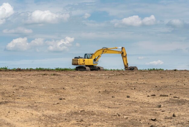 Yellow excavator