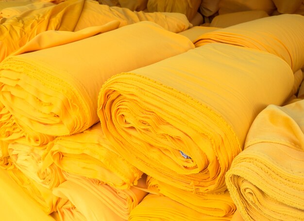 Yellow fabric roll