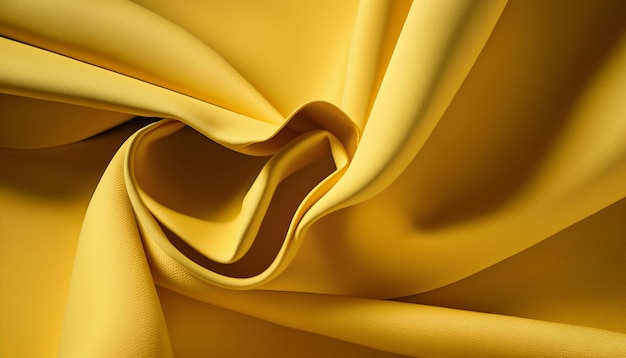 A yellow fabric with a spiral design in the center.