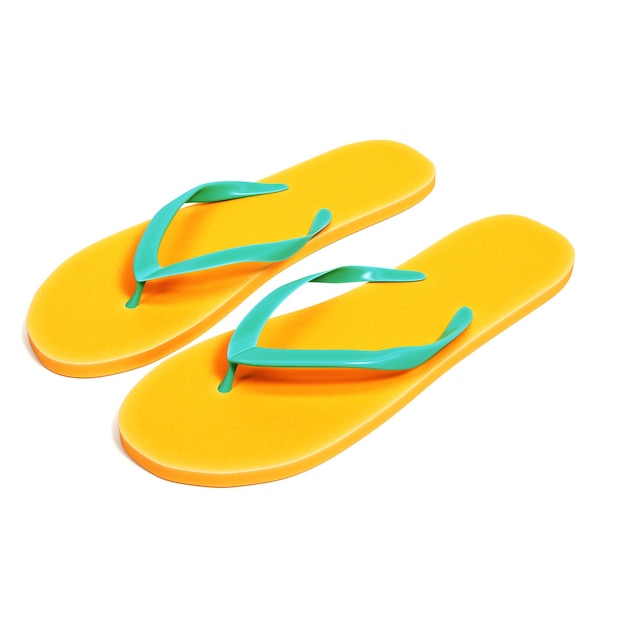 Premium Photo | Yellow flip flops isolated on white background