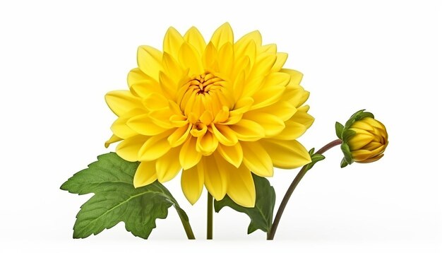 Premium AI Image | Yellow Flower Elevation Side View Isolated