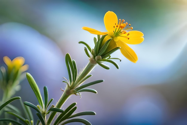 a yellow flower with the blurred background