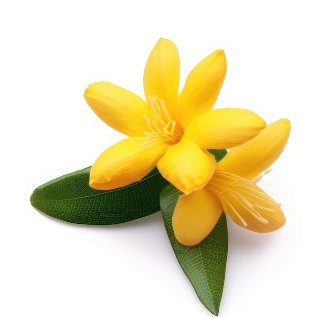 A yellow flower with a green leaf that says " flower ".