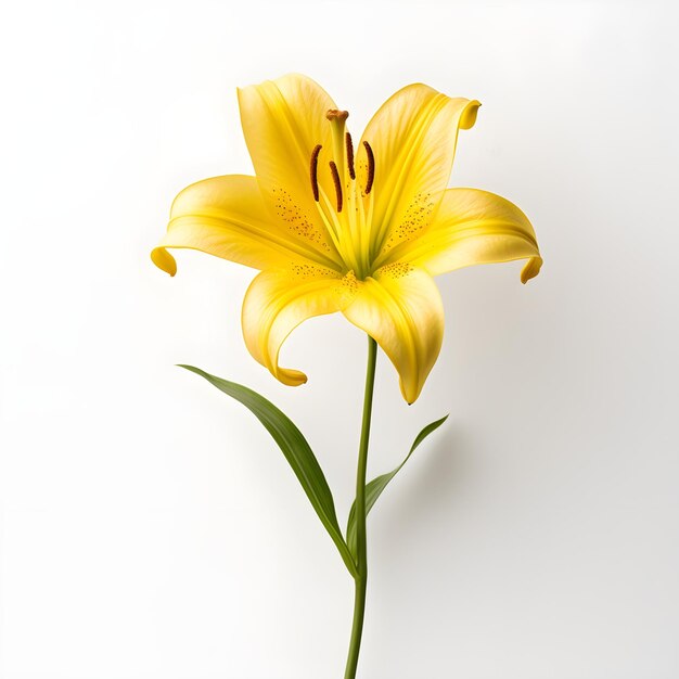 A yellow flower with green leaves