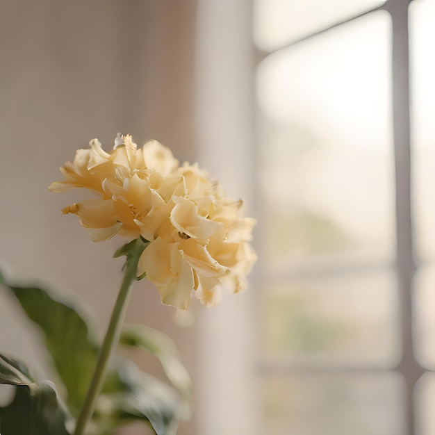 a yellow flower with the number 3 on it