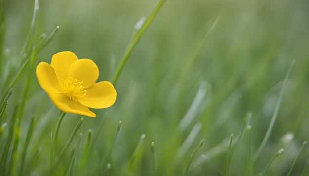Photo a yellow flower with rain drops on it