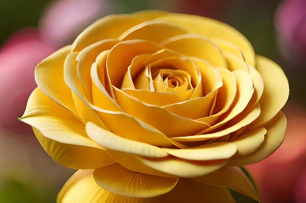 A yellow flower with a red center and the yellow petals