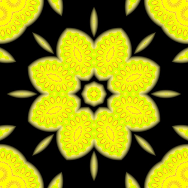 その上に星が描かれた黄色い花