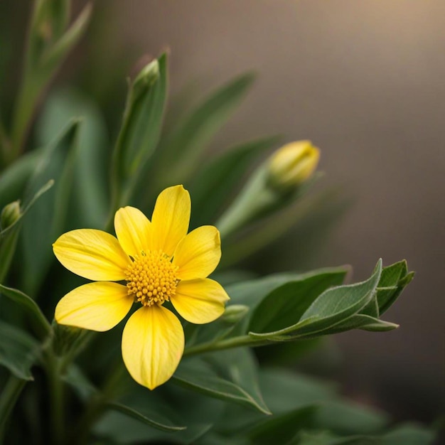 a yellow flower with the word  bloom  on it