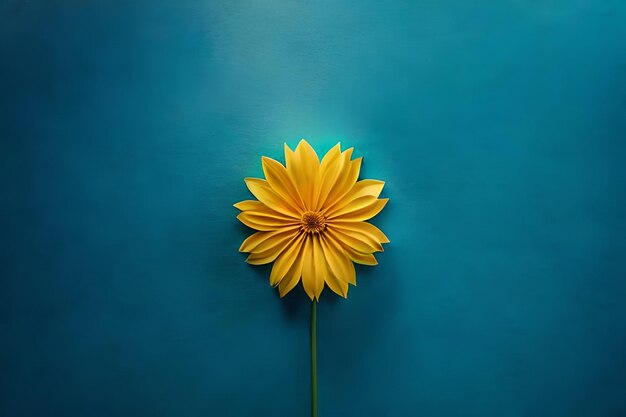 A yellow flower with a yellow center on the top of it.