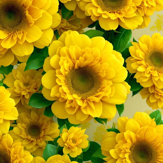 Yellow flowers floral background