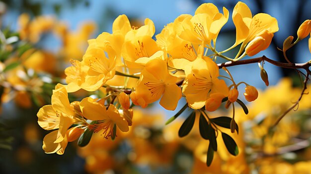 Yellow flowers in the garden