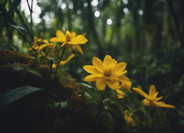 Photo a yellow flowers garden