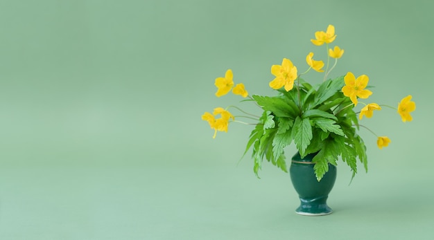 写真 花瓶の黄色い花