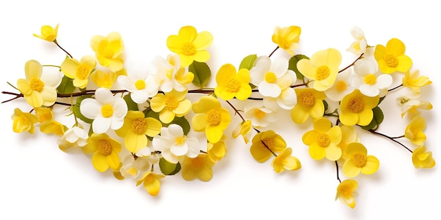 Yellow flowers isolated on a white background