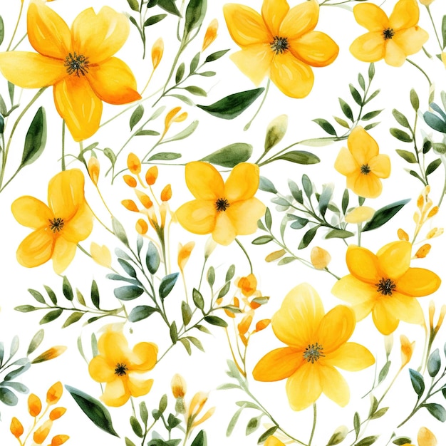 Yellow flowers pattern tiles