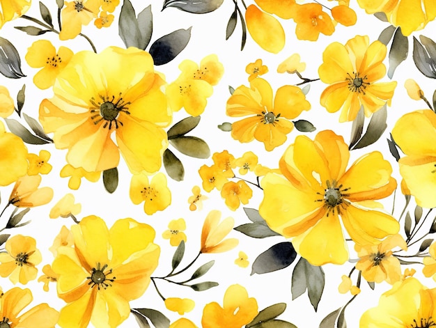 Yellow flowers pattern tiles