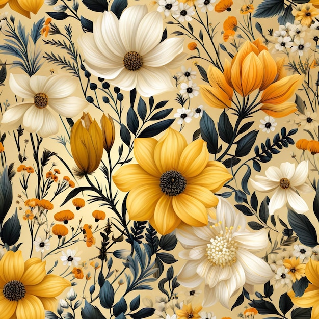 Yellow Flowers Pattern