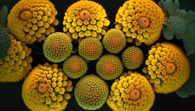 Yellow flowers seen from above