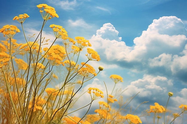 yellow flowers on a sunny day