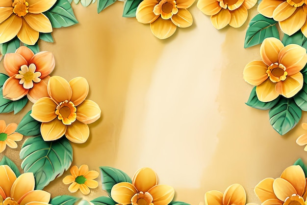 Yellow flowers watercolor seamless patterns